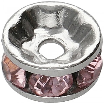 Rondelle 5mm LIGHT ROSE 6xPP16 Rhodium