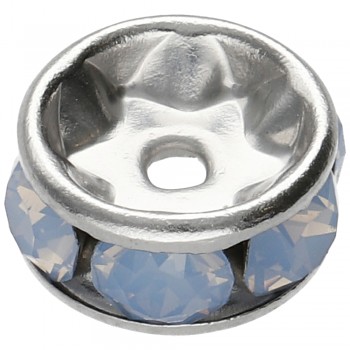 Rondelka 6mm AIR BLUE OPAL 5xPP24 Rhodium