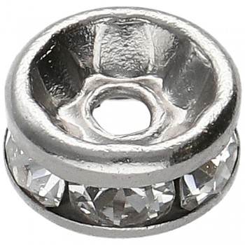 Rondelle 7mm CRYSTAL 6xPP24 Rhodium