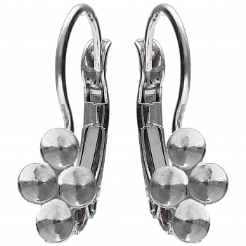Leverback Earrings 4CHATON pp31-4mm Rhodium Plated