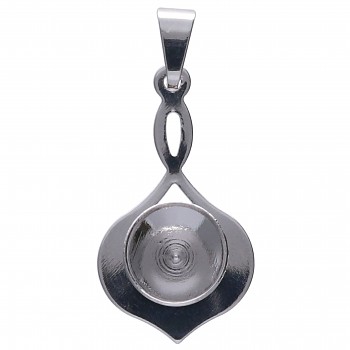Pendant CHATONS ORIENT 8mm/ss39 Rhodium Plated