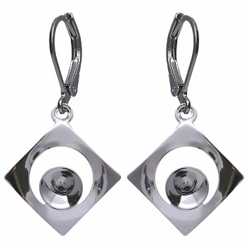 Náušnice KLB CHATON SQUARE 6mm/ss29 Rhodium