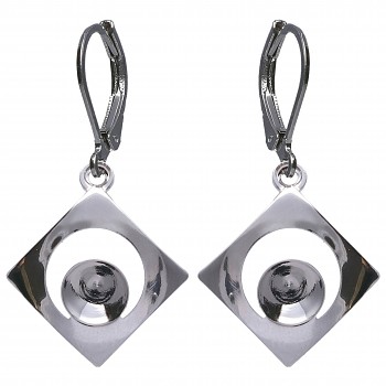 Náušnice KLB CHATON SQUARE 6mm/ss29 Rhodium