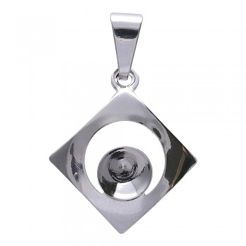 Pendant CHATON SQUARE 6mm/ss29 Rhodium Plated