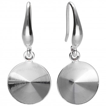 Earrings HA RIVOLI 12mm ELEGANT Rhodium Plated