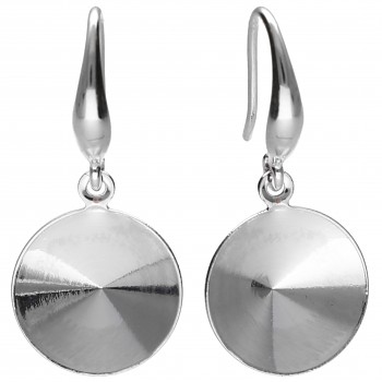 Earrings HA RIVOLI 14mm ELEGANT Rhodium Plated