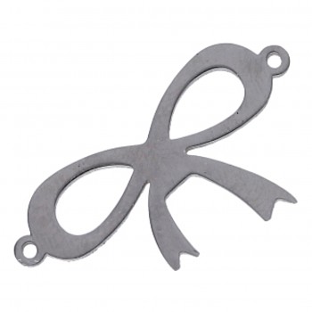 Pendant Stainless Steel 2holes  BOW 24x14mm LASER