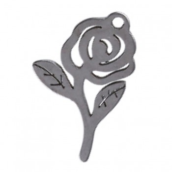 Pendant Stainless Steel ROSE 15x9mm LASER