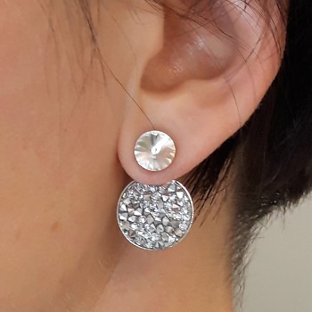 Ear Cuffs ROCKS 8+15mm Rhodium plated (price without crystals)