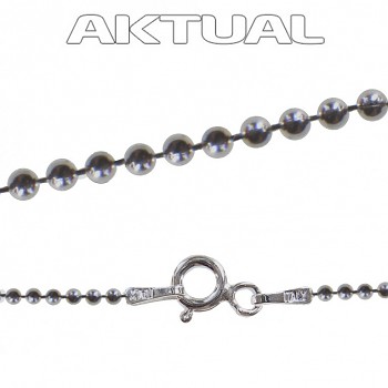 Chain BALL 1mm 42cm 1,3g Ag Ruthenium Plated