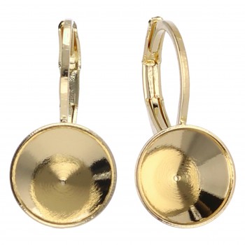 Leverback Earrings CHATON/DENTELLE 8mm/ss39 with frame Gold plated