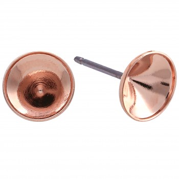 Earposts CHATON s39-8mm Rose Gold Plated
