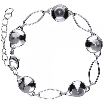 Bracelet CHATON5 x10mm Rhodium Plated