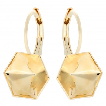 Leverback Earrings KALEIDOSCOPE HEXAGON 11mm Gold Plated