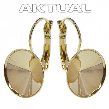 Leverback Earrings DOME 14mm Gold Plated Au24kt