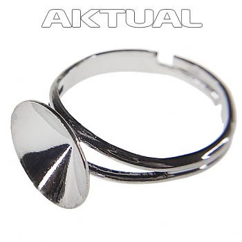 Ring DOME 12mm Rhodium Plated