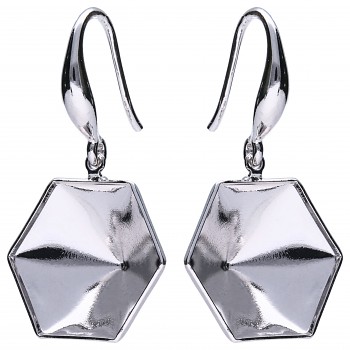 Earrings HA KALEIDOSCOPE HEXAGON EL.16mm Platinum Plated