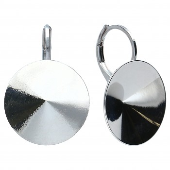 Leverback (short) Earrings RIVOLI 14mm Platinum Plated