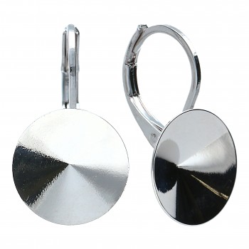 Leverback (short) Earrings RIVOLI 10mm Rhodium Plated