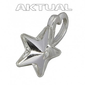 Pendant STAR D2Y 10mm Ag925, 0.5g Platinum Plated