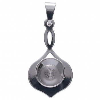 Pendant CHATONS ORIENT 8mm/ss39 Platinum Plated