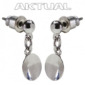 Earposts with loop for danngling RIVOLI 12mm Platinum Plated with loop for dangling