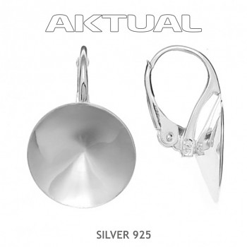 Leverback Earrings RIVOLI  8mm, Ag925 Platinum Plated, 0.67g