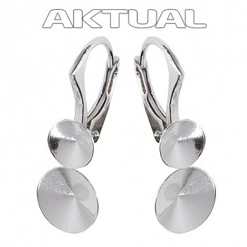 Leverback Earrings RIVOLI  6+8mm, Ag925 Platinum Plated, 0.76g