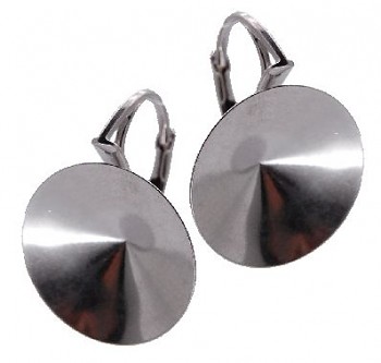 Leverback Earrings RIVOLI 18mm, Ag925 Platinum Plated, 1.50g