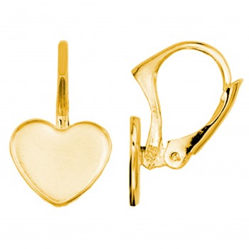 Leverback Earrings HEART 2808-10mm Ag925 Gold Plated