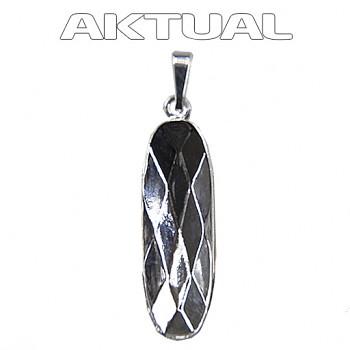 Pendant BAGUETTE 27mm LONG Rhodium Plated