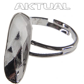 Ring BAGUETTE 21mm LONG Rhodium