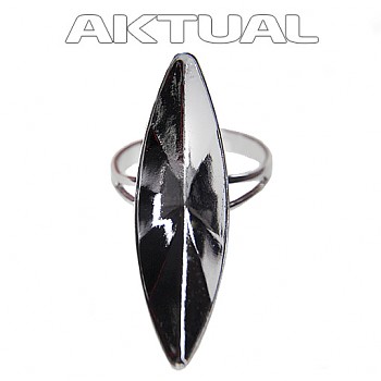 Ring NAVETTE 35mm Rhodium Plated