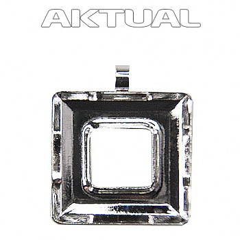 Pendant SQUARE RING 20mm straight Rhodium Plated