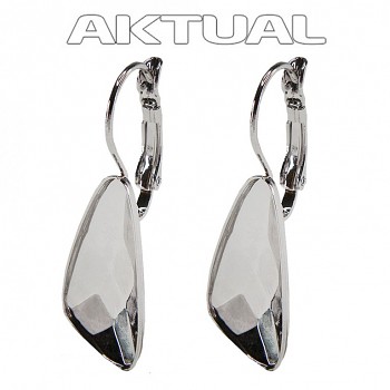 Leverback Earrings WING 18mm Rhodium Plated