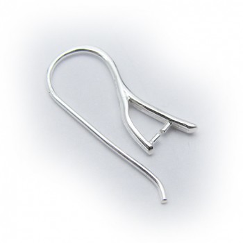 Earring Hook NZ015 28mm Rhodium Plated