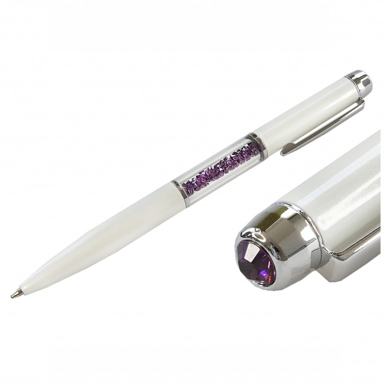 Gel Crystallized Ballpoint Ball PEN WHITE AMETHYST Swarovski Crystals