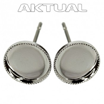 Earposts ROUND 8mm Rhodium Plated (for Disco Balls 4869 10mm)