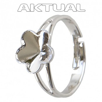 Ring FLOWER 10mm Rhodium Plated