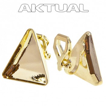 Earrings CLIPS DELTA 15mm Gold Plated Au24kt