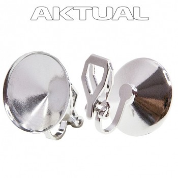 Earrings CLIPS RIVOLI  8mm Rhodium Plated