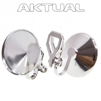 Earrings CLIPS RIVOLI 12mm Platinum Plated