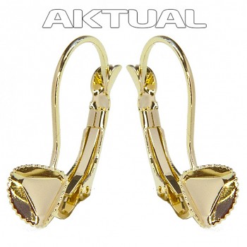 Leverback Earrings CUBE\ 6mm Gold Plated Au24kt