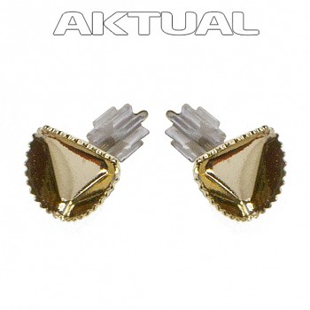 Earposts CUBE\ 6mm Gold Plated Au24kt