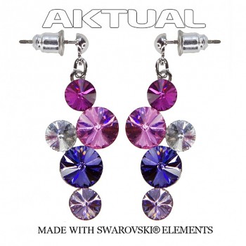 Earposts RIVOLI MIX5 Rhodium Plated for RIVOLI 6 and 8mm - excluding crystals