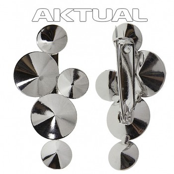 Brooch RIVOLI MIX5 8+12mm Rhodium Plated