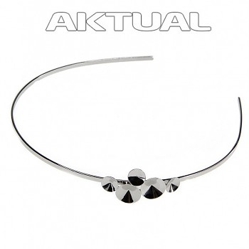 Headband RIVOLI MIX5 8+12mm Rhodium Plated