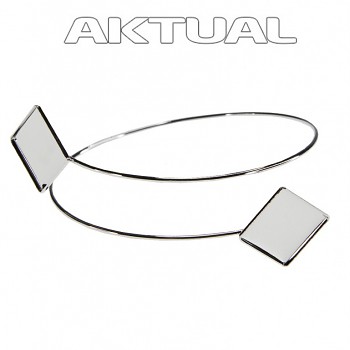 Bracelet Memory Wire CHESSBOARD 12+12mm Rhodium Plated