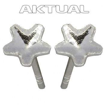 Earposts STAR  5mm Rhodium Plated