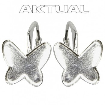 Leverback Earrings BUTTERFLY  8mm, Ag925, 0.70g